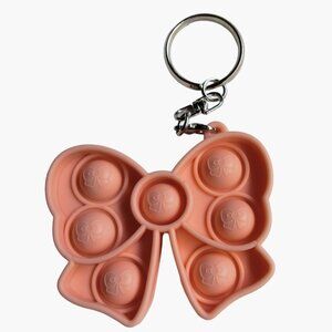 Butterfly Pop It Fidget Keychain Toy  Pink Sensory Relief Stress Ball Keyring